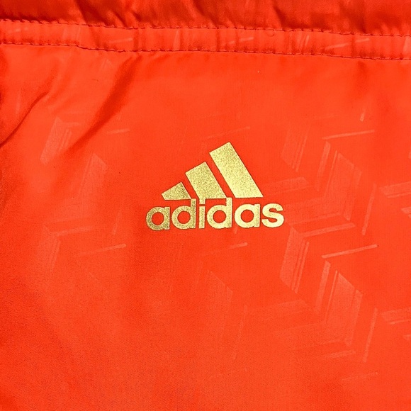 Adidas Orange Puffer Jacket Men’s Medium Retro Winter - Picture 2 of 10